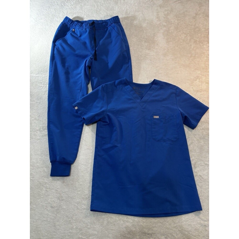 Figs Royal Blue Scrub Set Casma Scrub Top & Uman Scrub Pants XS  Healthcare